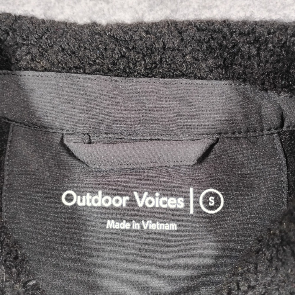 Outdoor Voices MegaFleece Wool Snap Jacket Womens Small Black Mock Neck - Picture 3 of 9